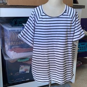 Black and White Striped Top